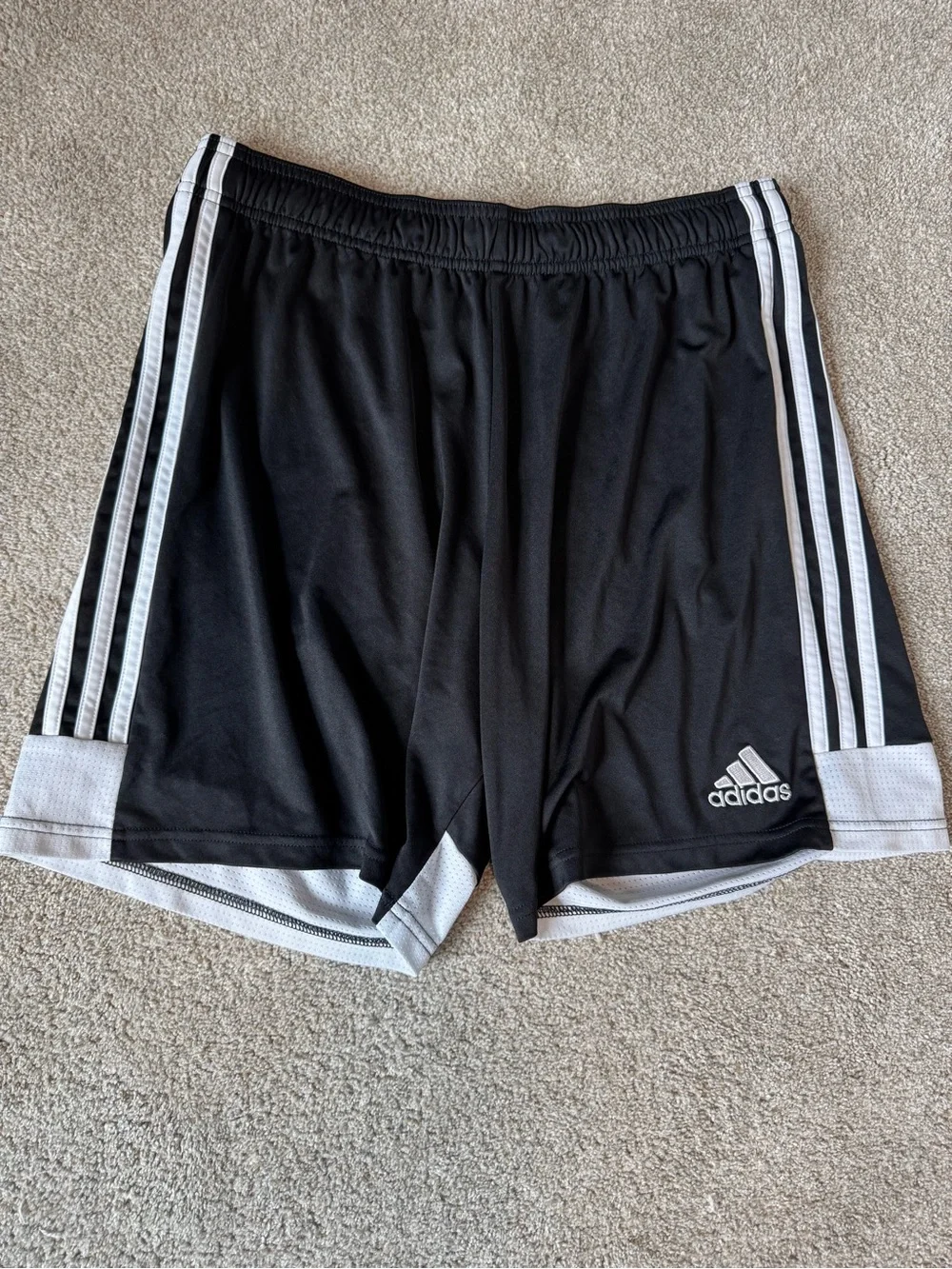 adidas Black Shorts with White Three-Stripes